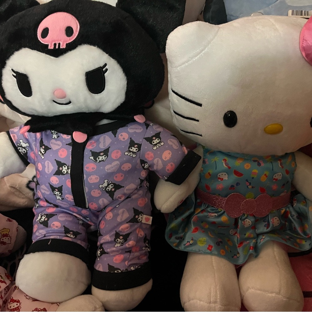 Kuromi and Hello Kitty Plush Dolls